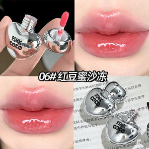 Pink Coco Heart Mirror Lip Gloss