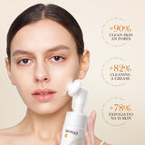 Bioaqua Rice Raw Pulp Clean Mousse Foam Cleanser with soft silicone brush 120ml