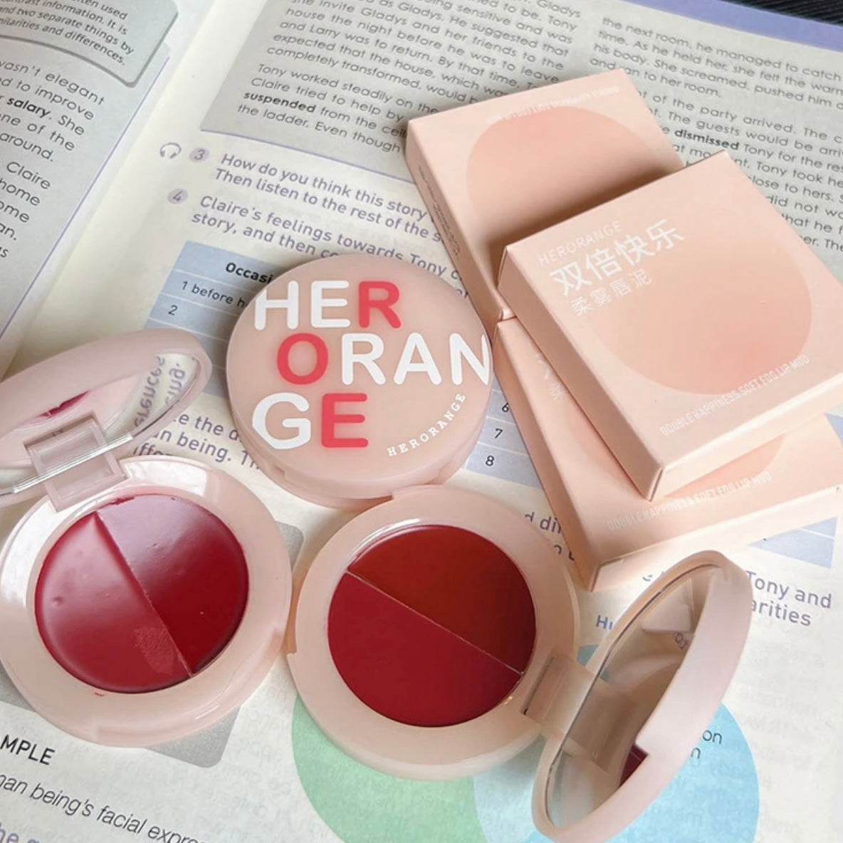 Herorange Double Happiness Soft Fog Lip Mud - Douyin Shop