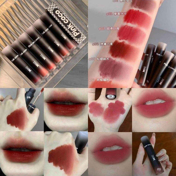 Pink Coco Black Bunny Velvet Lip Glaze