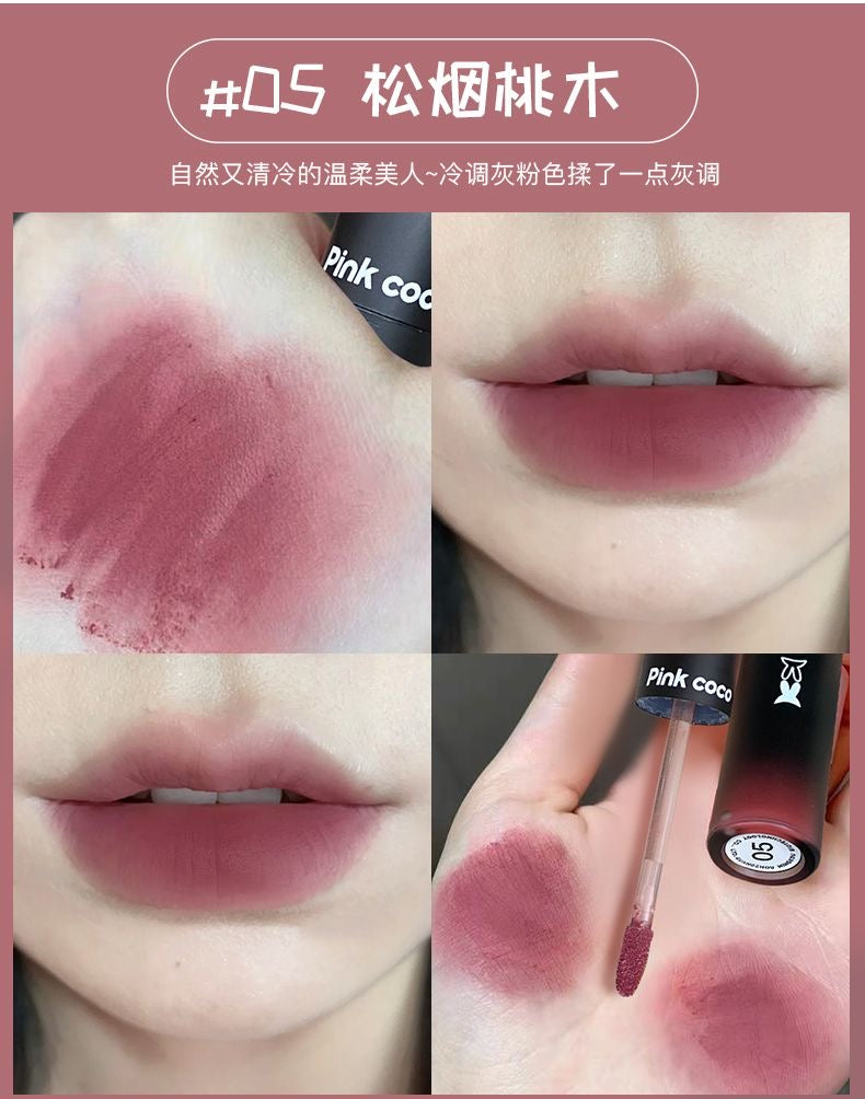 Pink Coco Black Bunny Velvet Lip Glaze