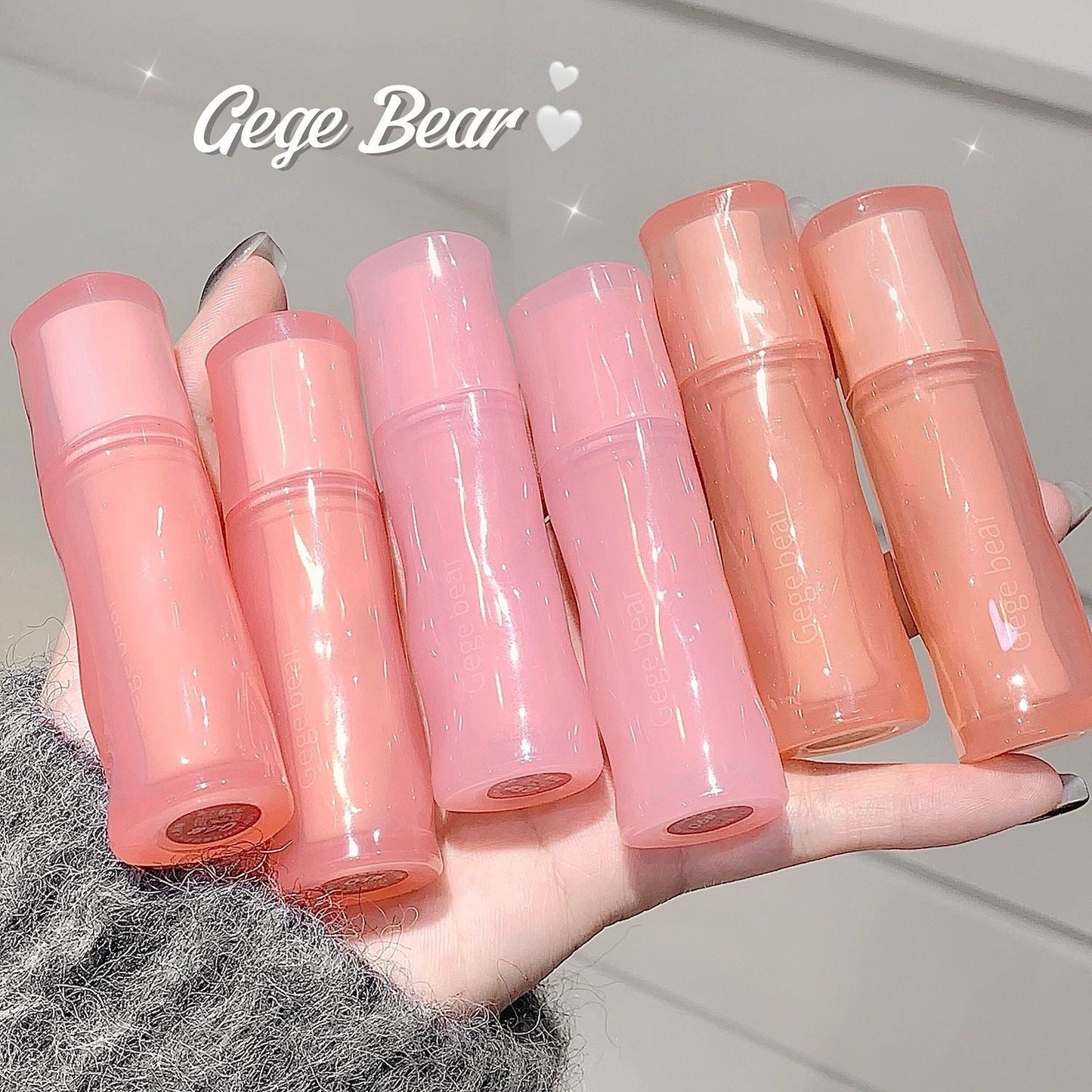 Gege Bear Pink Glass Glaze - Douyin Shop