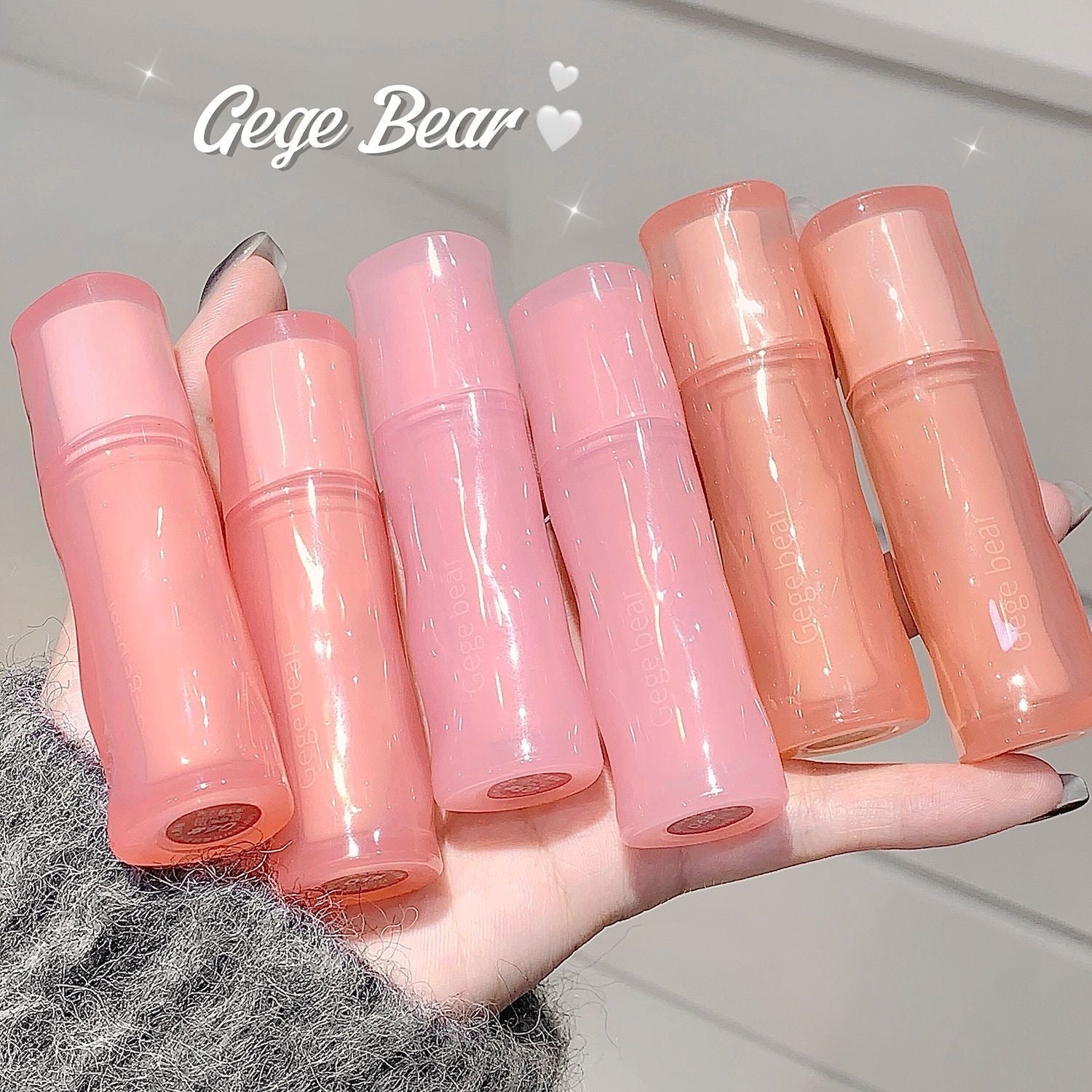 Gege Bear Pink Glass Glaze - Douyin Shop