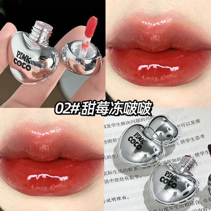 Pink Coco Heart Mirror Lip Gloss - Douyin Shop