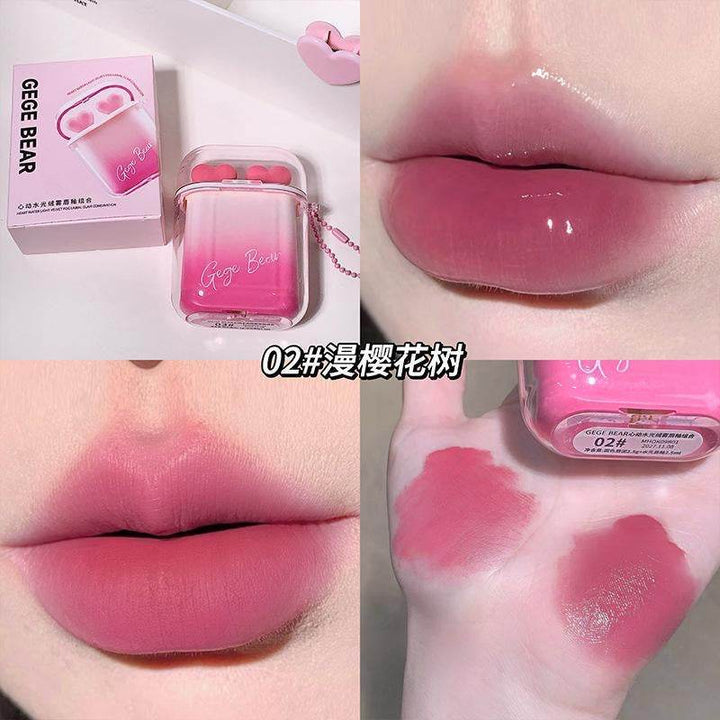 Gege Bear Earpod Lipgloss (2 lipgloss in one pack) - Douyin Shop