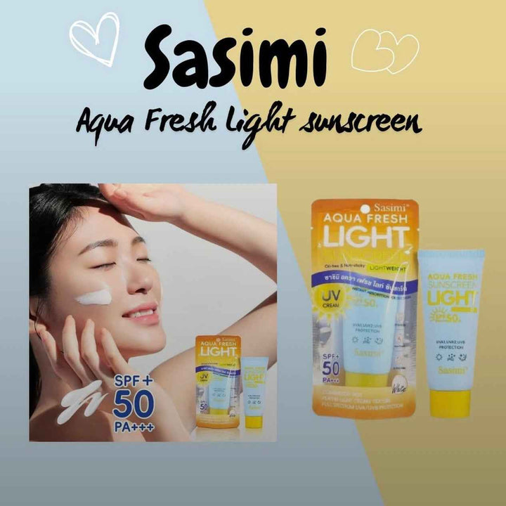 Sasimi Aqua Fresh Lightweight Sunscreen SPF 50+ PA+++ UVA1, UVA2, UVB Protection 60ml - Douyin Shop