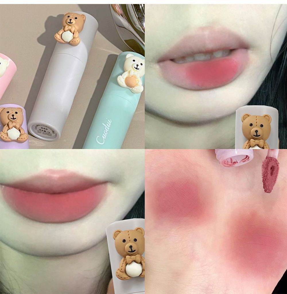 Cuodui Moe Bear Velvet Matte Lip Glaze Set (4 pieces) - Douyin Shop
