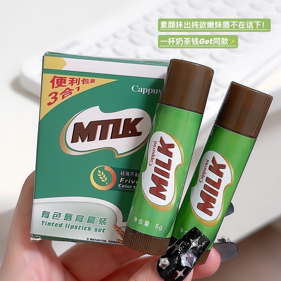 Cappuvini Milk Lip Balm Set (3 pieces) - Douyin Shop