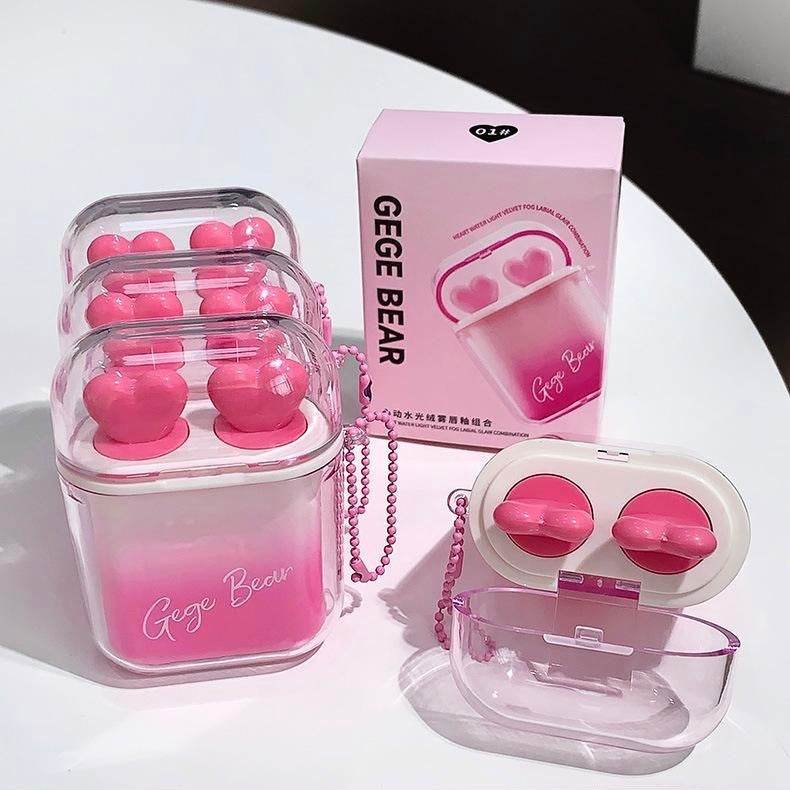 Gege Bear Earpod Lipgloss (2 lipgloss in one pack) - Douyin Shop