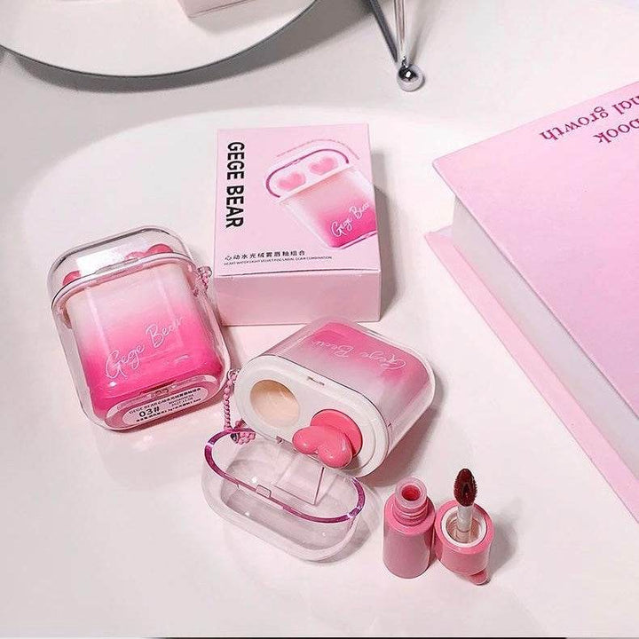 Gege Bear Earpod Lipgloss (2 lipgloss in one pack) - Douyin Shop