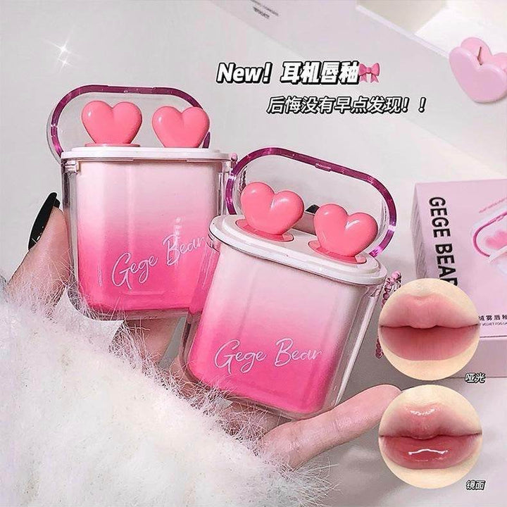 Gege Bear Earpod Lipgloss (2 lipgloss in one pack) - Douyin Shop