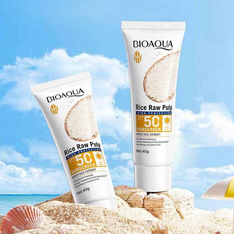 Bioaqua Rice Raw Pulp Sunscreen Spf 50 PA+++ 40g - Douyin Shop