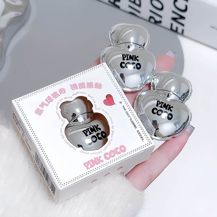 Pink Coco Heart Mirror Lip Gloss - Douyin Shop