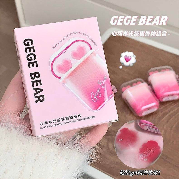 Gege Bear Earpod Lipgloss (2 lipgloss in one pack) - Douyin Shop