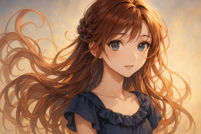 anime girl with nice hairs